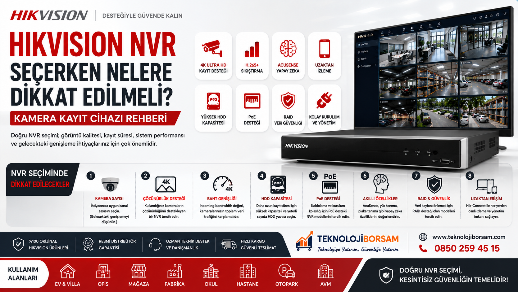 Hikvision NVR Seçerken Nelere Dikkat Edilmeli? Kamera Kayıt Cihazı Rehberi
